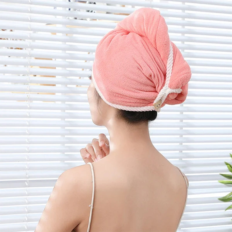 Double Layer Coral Velvet Quick Drying Hair Cap