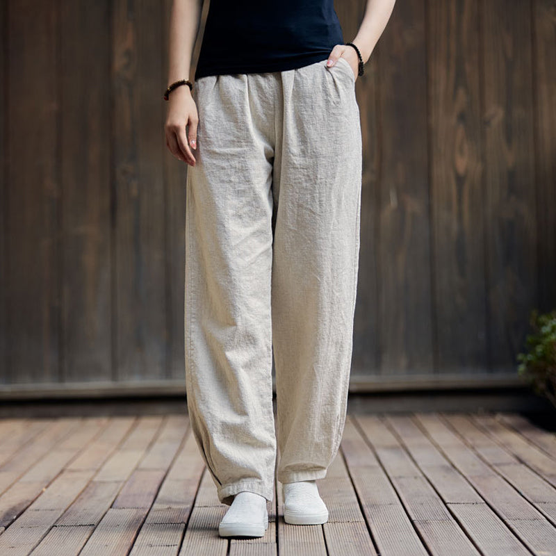 Casual Cotton Hemp Trousers