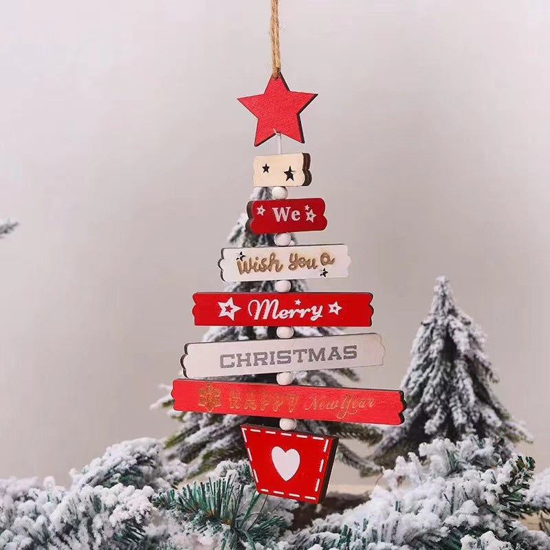 Christmas Tree Wooden Hanging Decoration