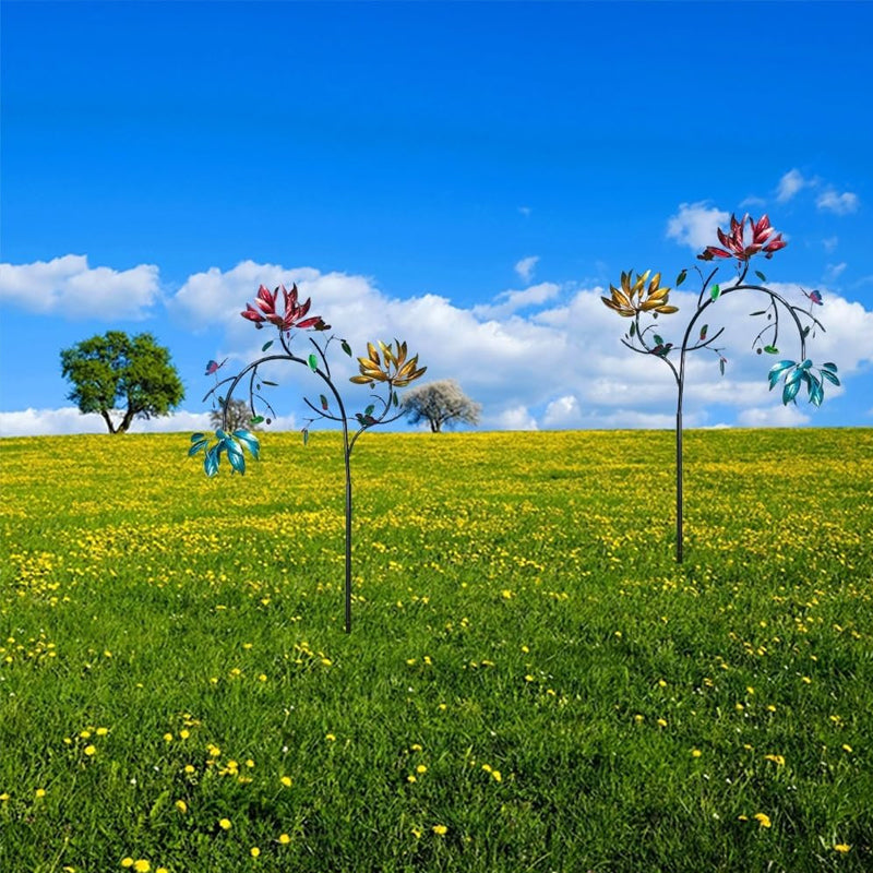 Beautiful Summer Multi Colored Flowers Wind Spinner