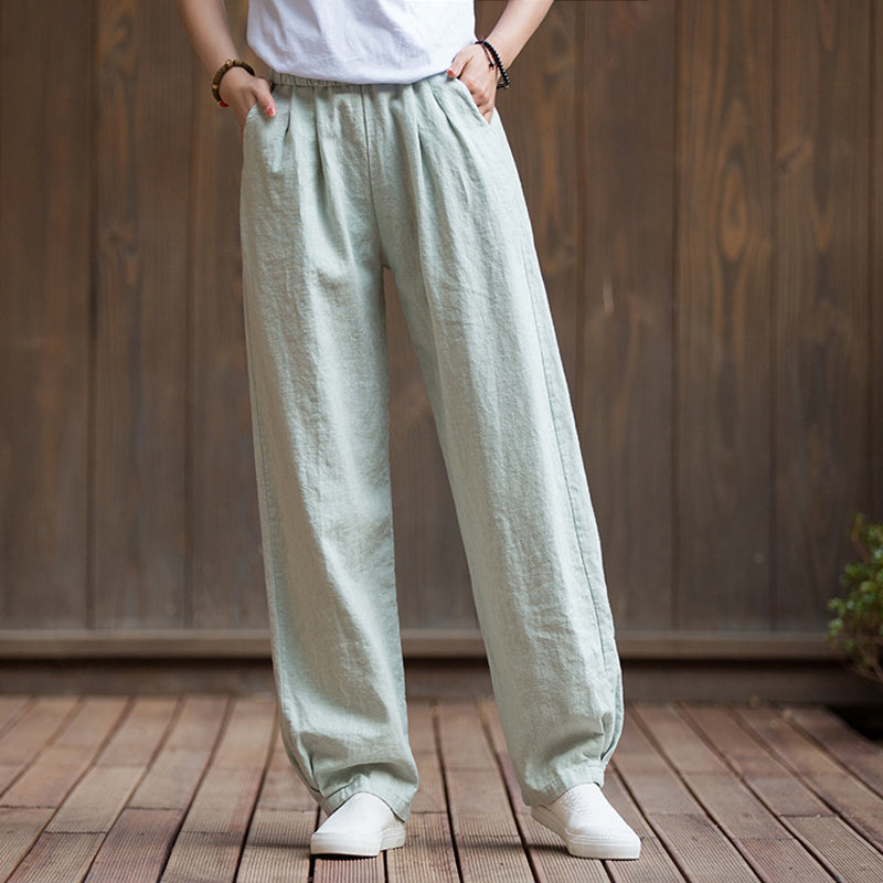 Casual Cotton Hemp Trousers