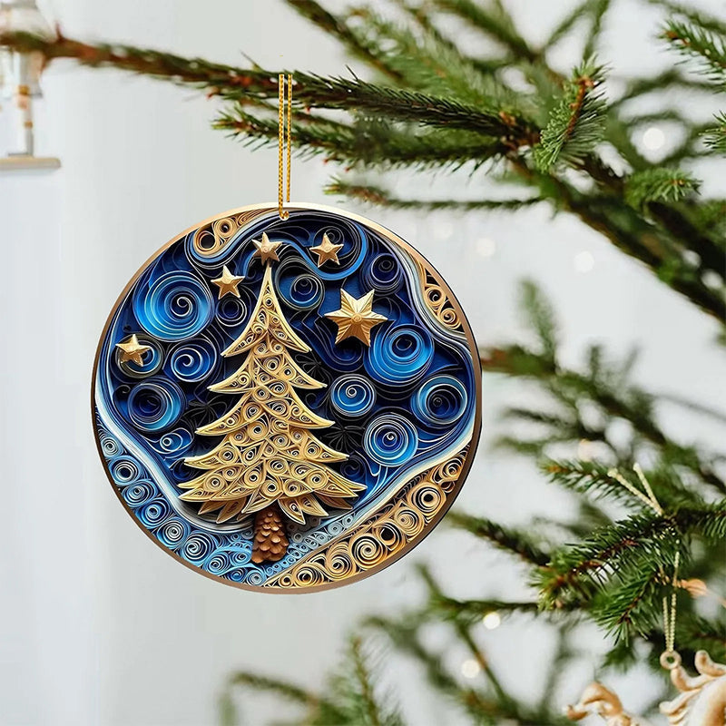 3D look Non-Textured Christmas Ornaments