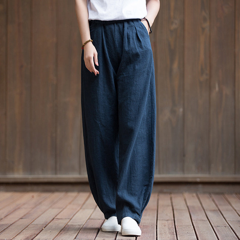 Casual Cotton Hemp Trousers