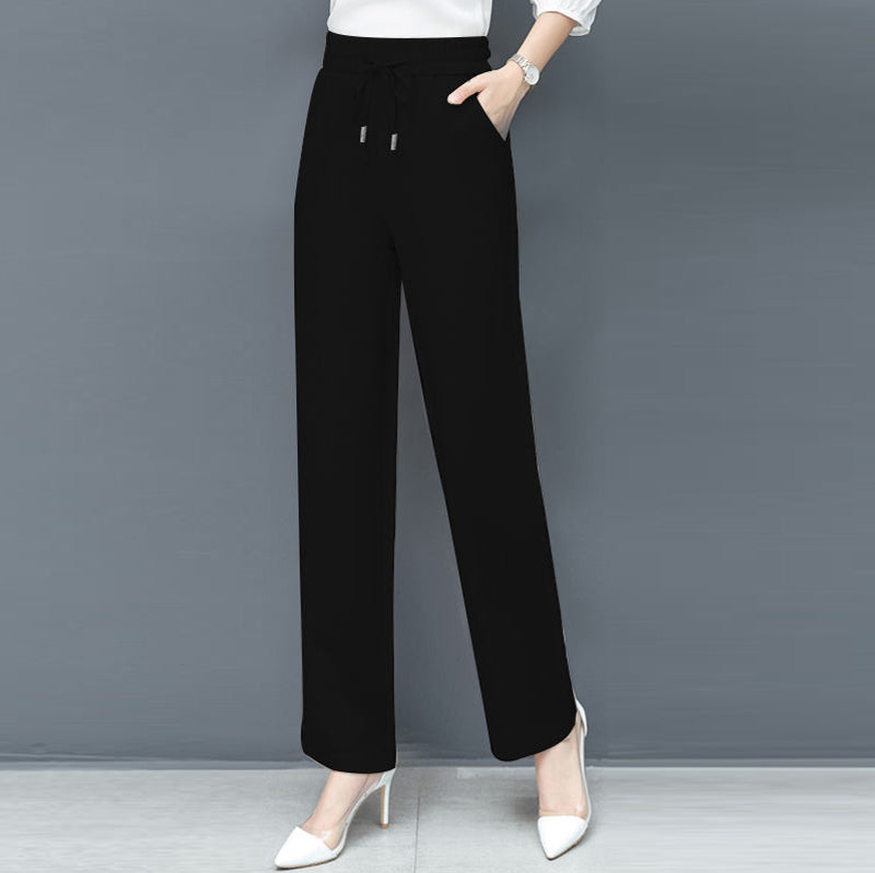 High Waist Loose Ice Silk Pants