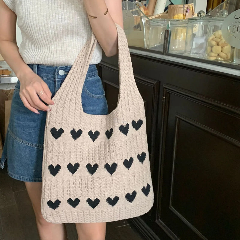 Knitted Love Tote Bag