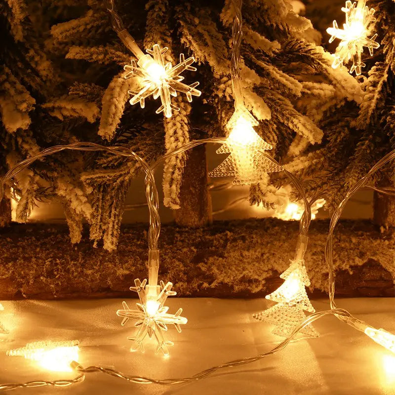 Christmas snowflake string lights