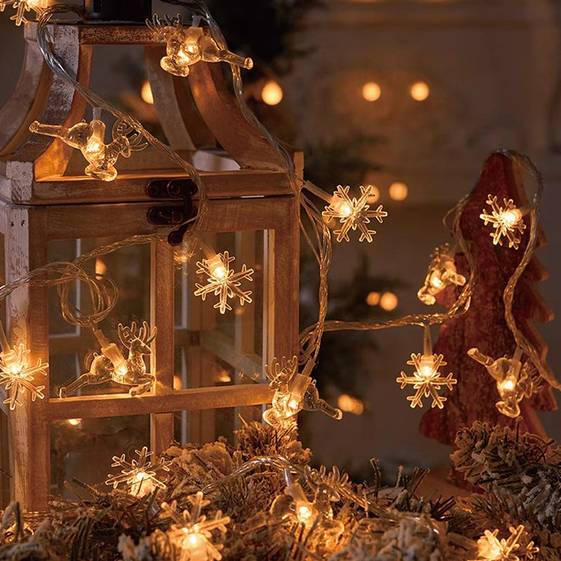 Christmas snowflake string lights