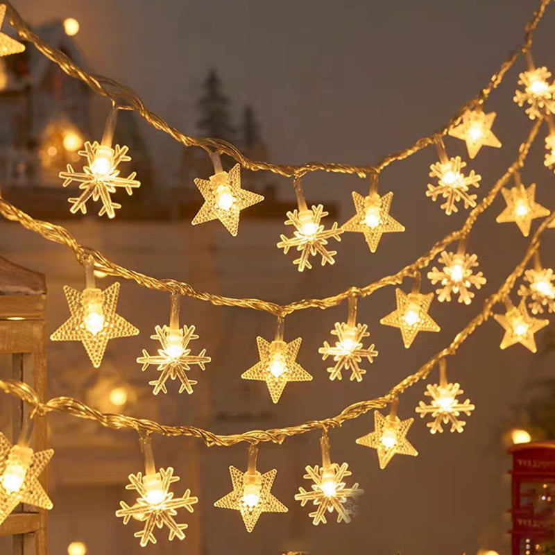 Christmas snowflake string lights