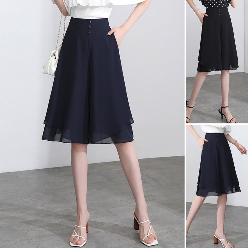 Summer Chiffon Wide-leg Culottes