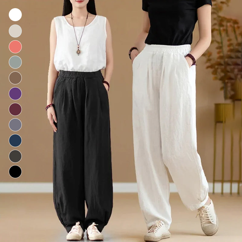 Casual Cotton Hemp Trousers