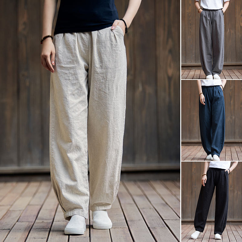 Casual Cotton Hemp Trousers