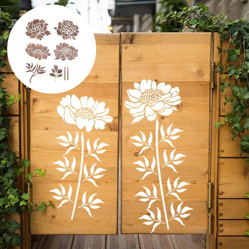 Garden Fence Large Flower Stencils