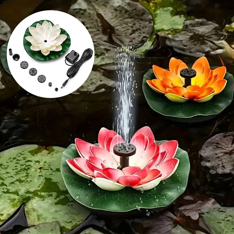 Lotus Shaped Solar Fountain Pond Decorative