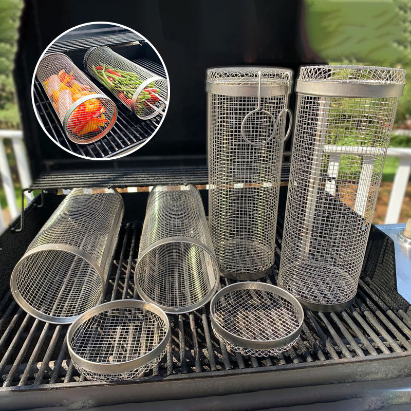 BBQ outdoor grill net / Barbecue stainless steel wire mesh cylinder