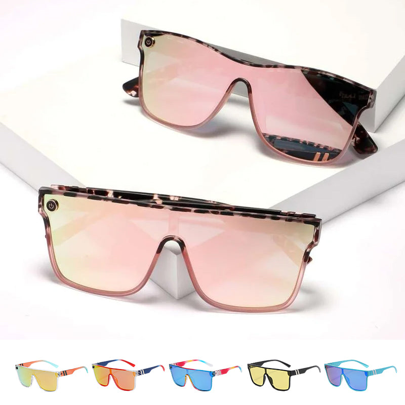 Tortoise Shell Pattern Flat Top Sunglasses