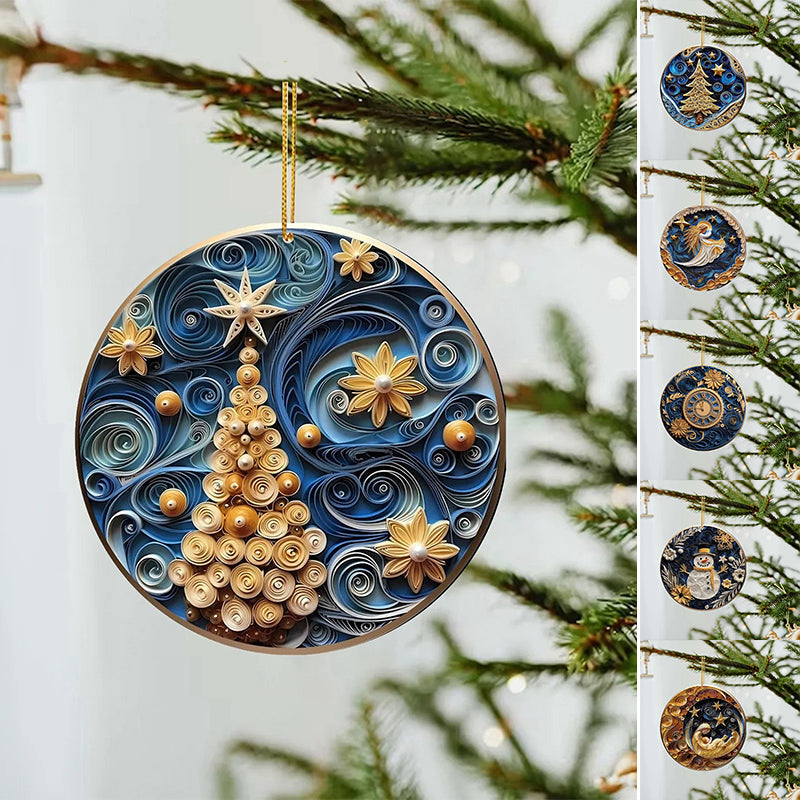 3D look Non-Textured Christmas Ornaments