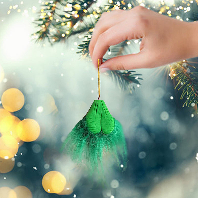 Hairy Grinchy ball balls Christmas Ornament