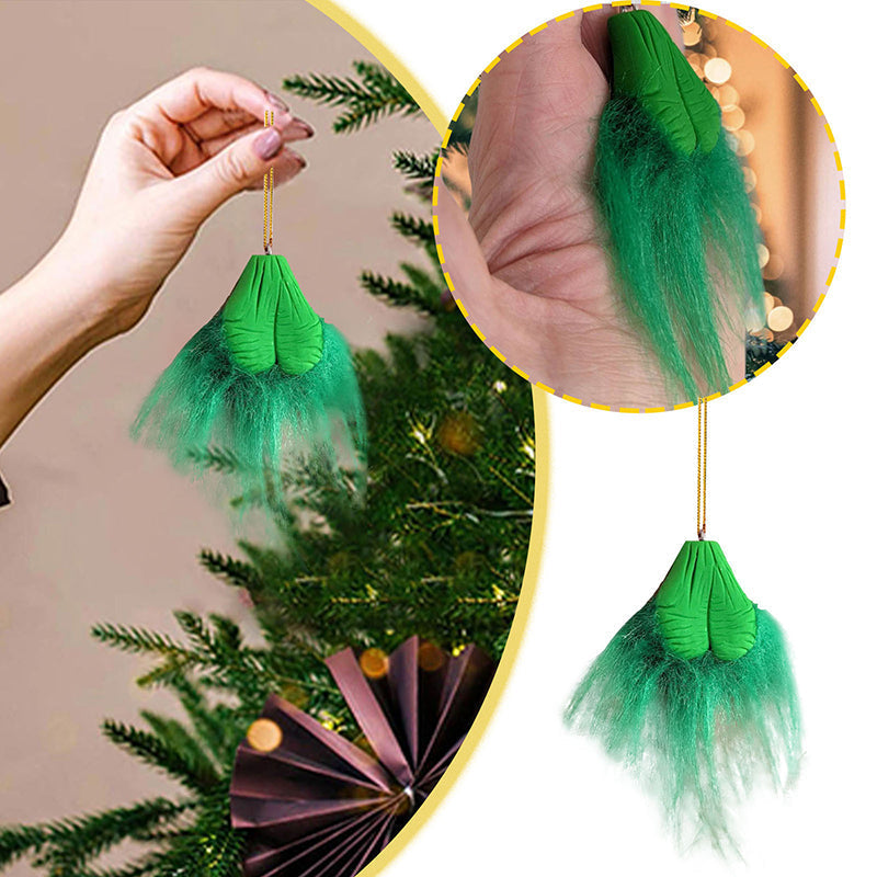 Hairy Grinchy ball balls Christmas Ornament