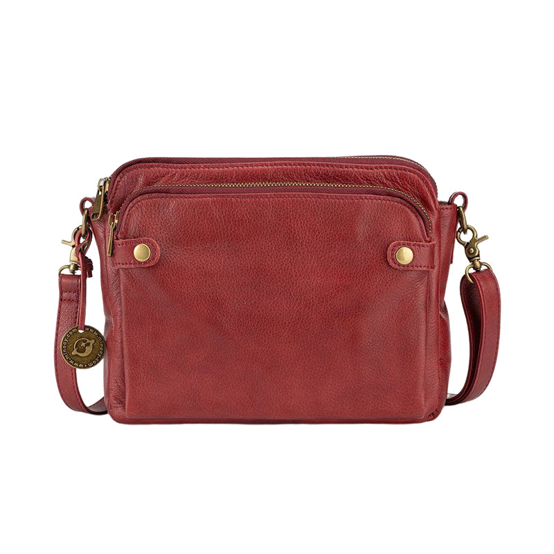 Three-Layer Leather Crossbody Shoulder & Clutch Bag