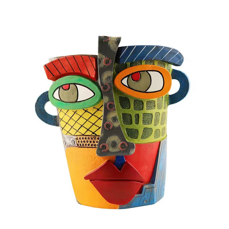 Abstract Beauty Face Flower Pot