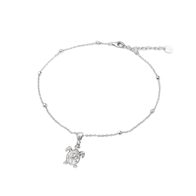 Filigree Turtle Beaded Sea Turtle Charm Anklet /Bracelet