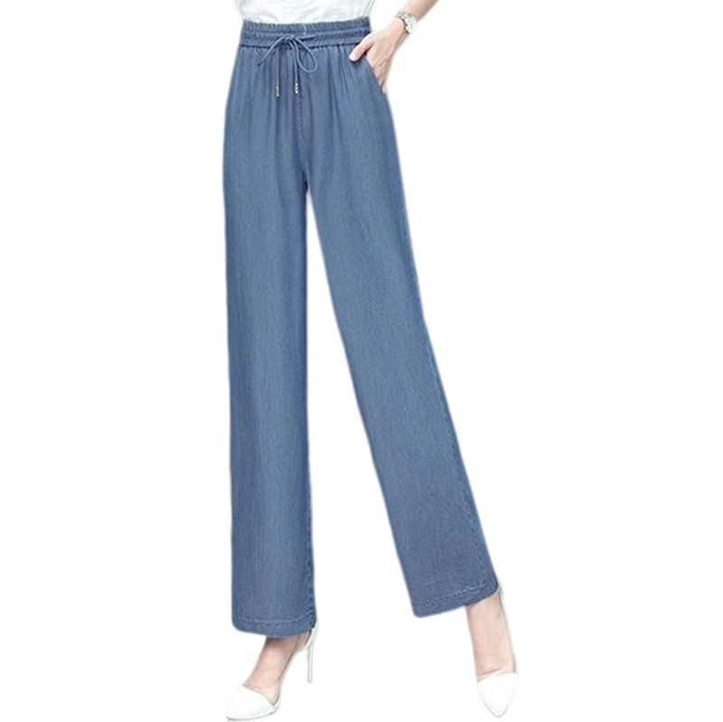 High Waist Loose Ice Silk Pants