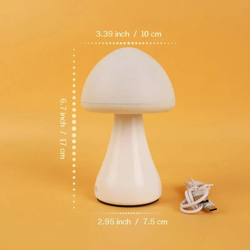 LED Rechargeable Touch Mushroom Desk Lamp