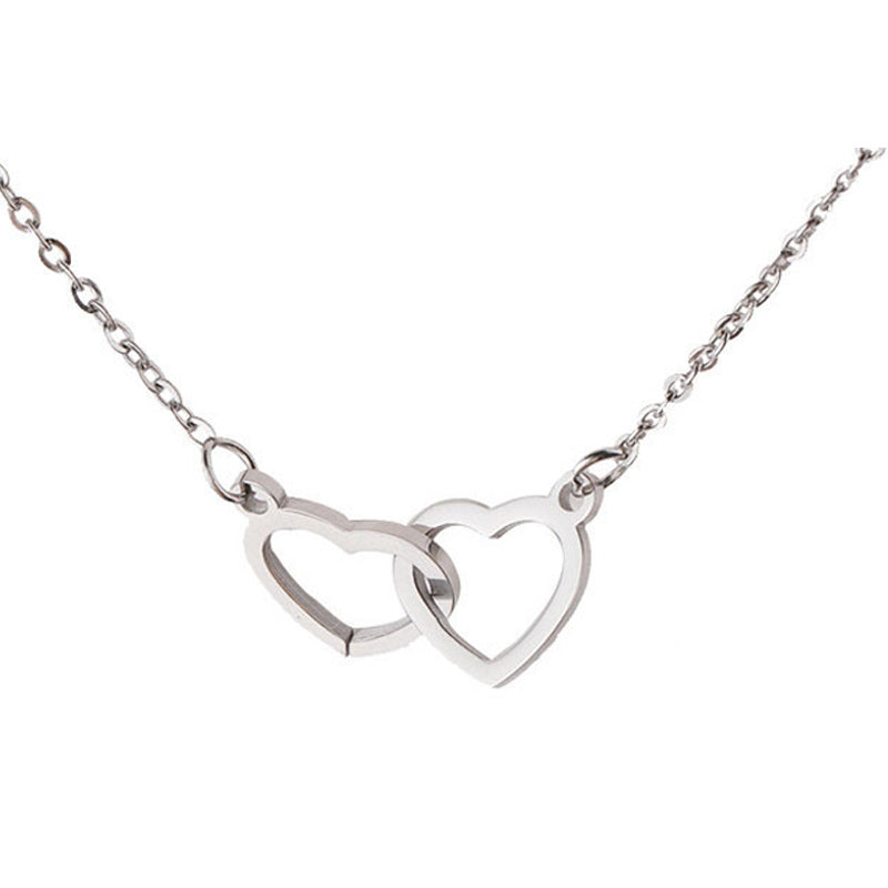 Two Hearts Necklace with rotating rose gift box