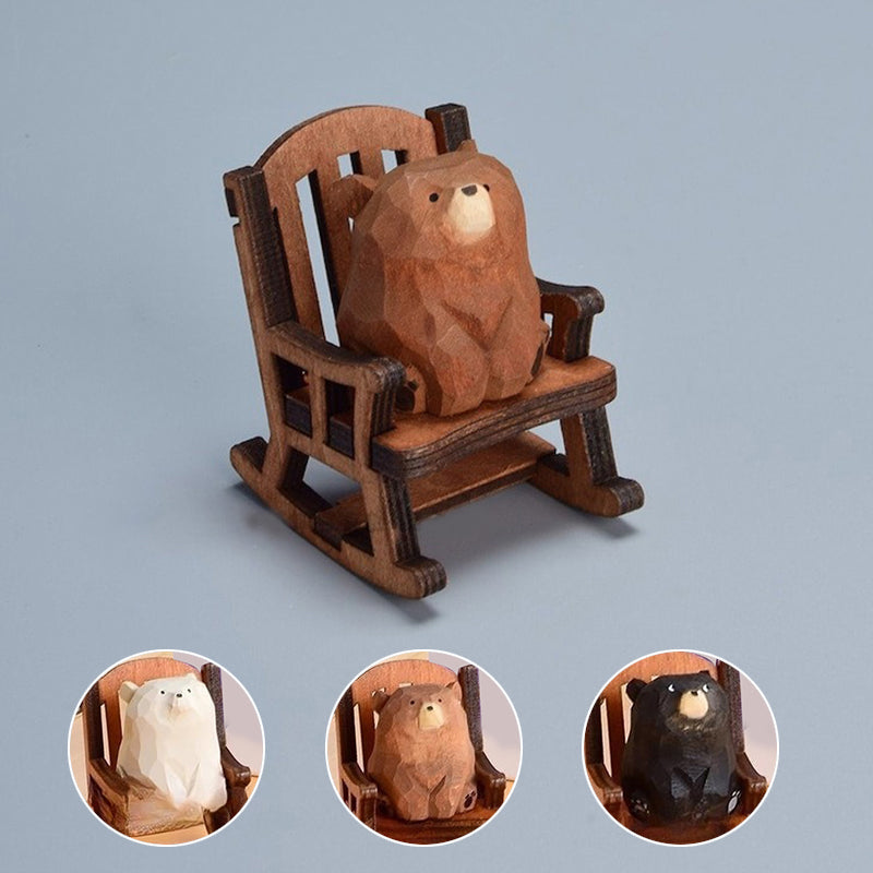 Wooden Rocking Bear Decoration