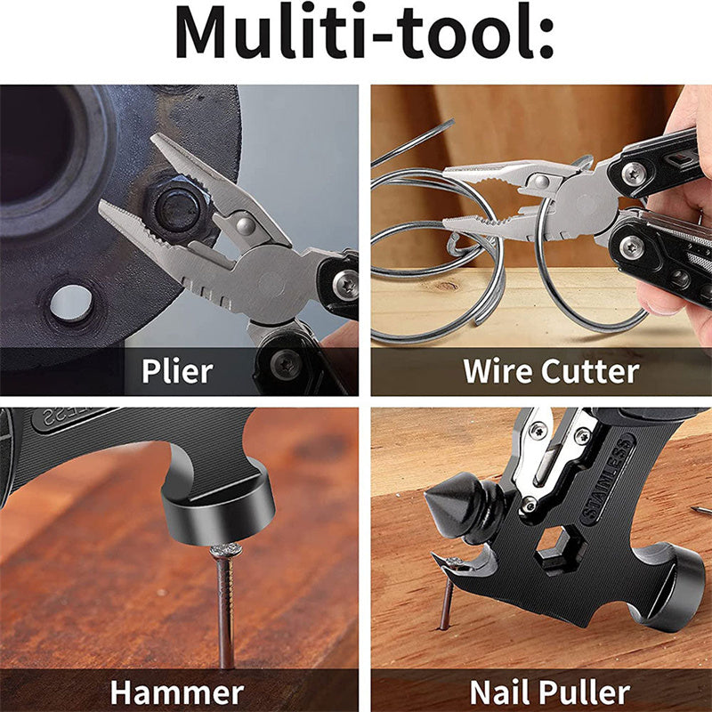 Multifunctional Stainless Steel 14 in 1 Survival Hammer