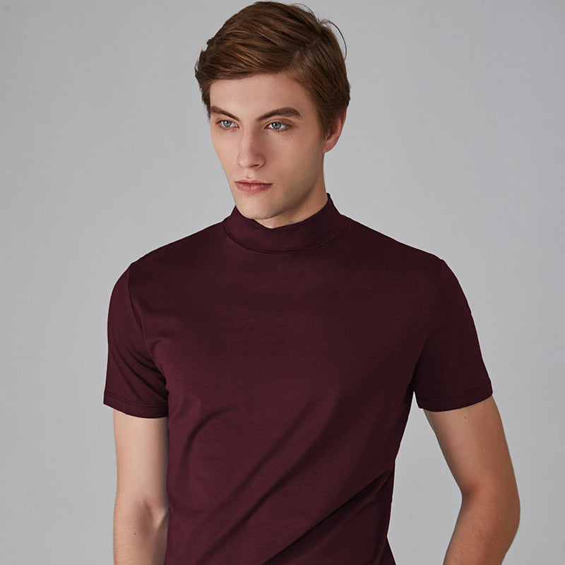 Men's Slim Fit T-shirt with a Stand-up Collar