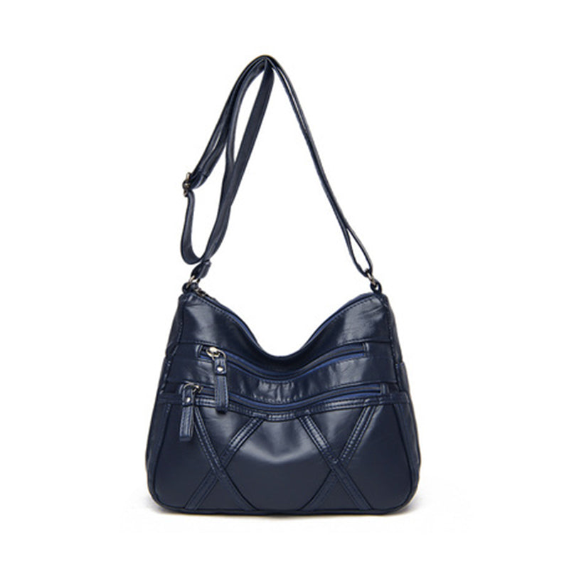 Lightweight Soft Leather Shoulder Bag