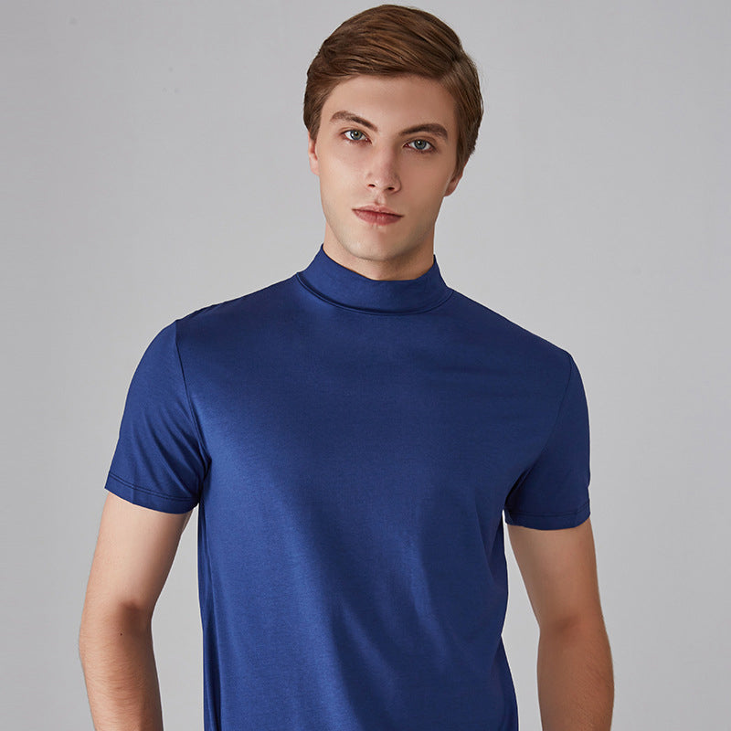 Men's Slim Fit T-shirt with a Stand-up Collar