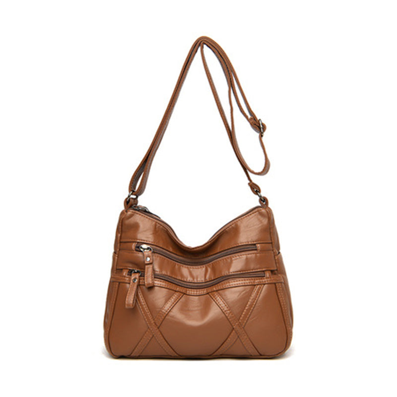 Lightweight Soft Leather Shoulder Bag