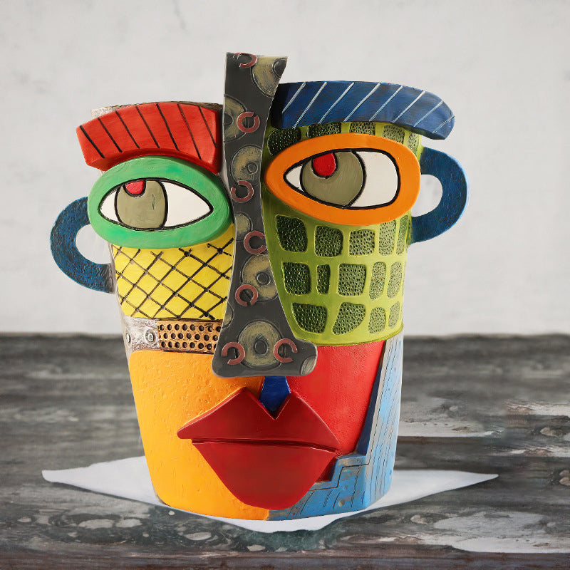 Abstract Beauty Face Flower Pot