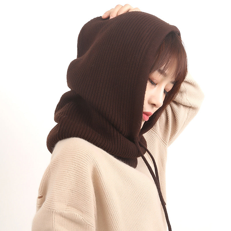 Knitted neck scarf ear protection warm hat